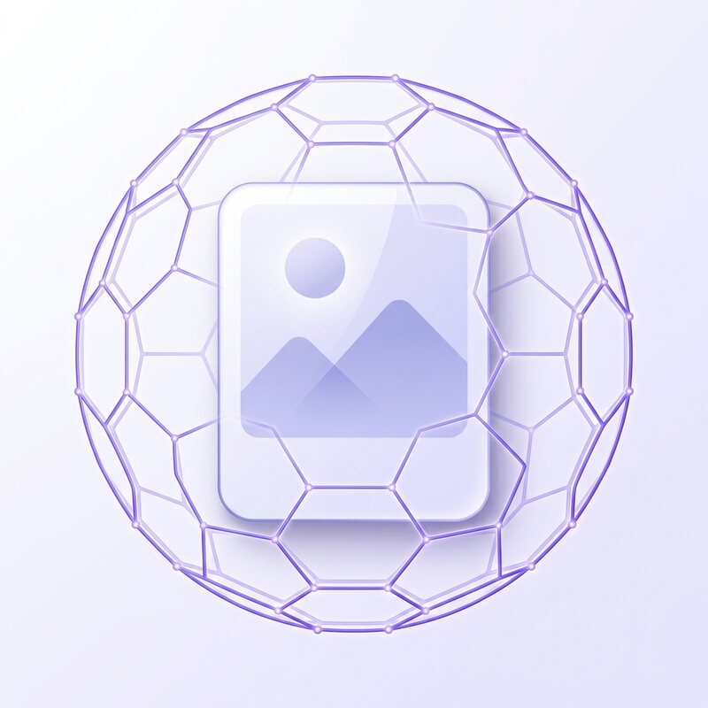 A photo sealed inside a glowing privacy cage — your images stay on your device.